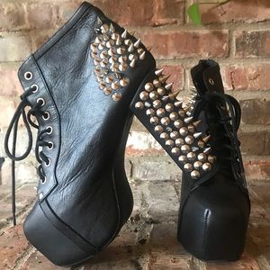 Jeffrey Campbell Lita Spikes - Black Leather